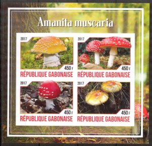 Gabon Gabonaise 2017 Mushrooms II Sheet Imperf. MNH Cinderella