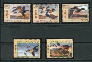 New Mexico 1-3, 4b, 4e Waterfowl State Duck Hunting Stamps MNH