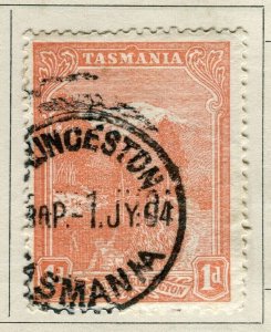 AUSTRALIA TASMANIA; 1901 early pictorial QV issue fine used 1d. value