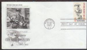 US City Mail 1963 Artcraft Label FDC BIN 20397