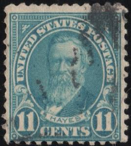 SC#563 11¢ Hayes Single (1922) Used
