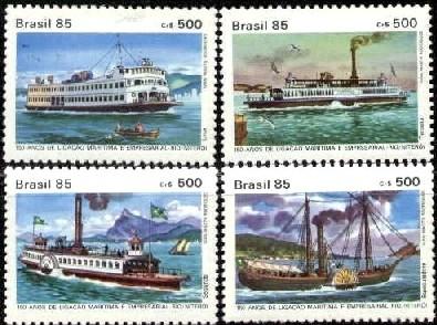 Brazil 1985 Ferry Ships Rio de Janeiro set (4) Perforated mnh.vf