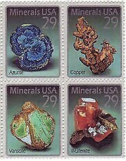 1992 Minerals Block of 4 29c Postage Stamps, Sc#2703, MNH, OG