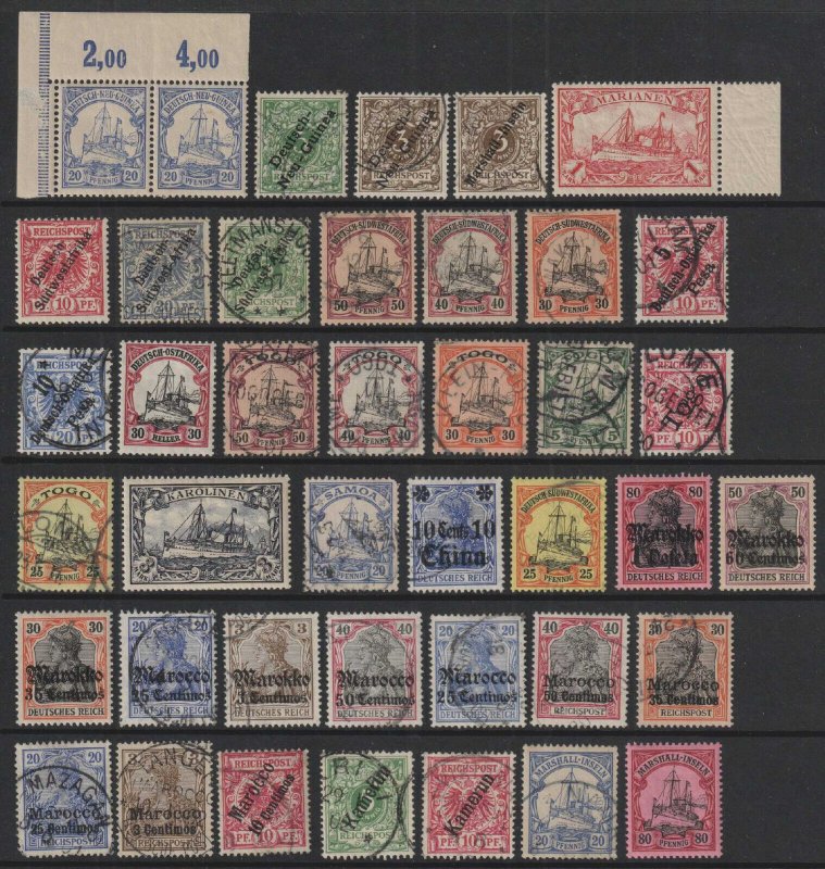 GERMAN COLONIES - EXCELLENT GROUP OF 40 DIFFERENT MINT * AND USED STAMPS - S230