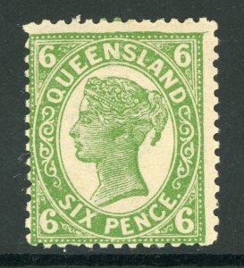 Queensland  1917 6p Yellow Green SG 296 Mint D429 ⭐⭐⭐⭐⭐⭐