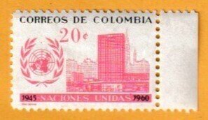 COLUMBIA - SCOTT#724 - 1960 UNITED NATIONS , 15TH ANNIVERSARY - MNH