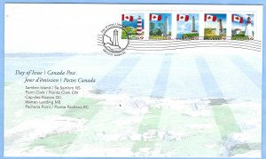 LIGHTHOUSES STRIP 5 Stamps, FDC 2249-53, (CAFDC2249-53)