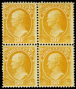 USA O9 F/VF OG NH/H, three stamps NH, rich colors, super SELECT! Retail $4200