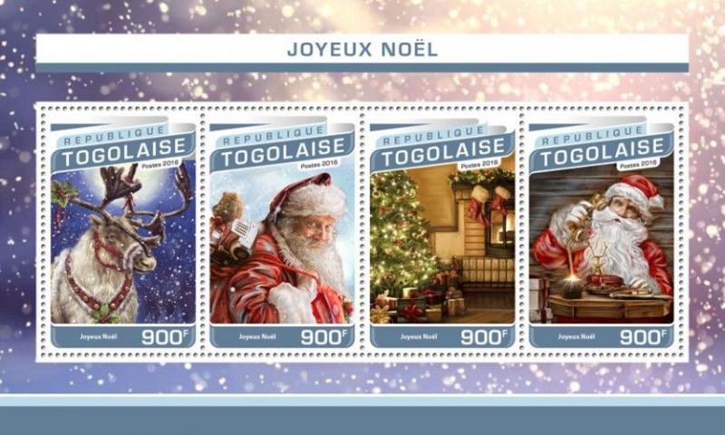 Merry Christmas Santa Claus Deer New Year Togo MNH stamp set