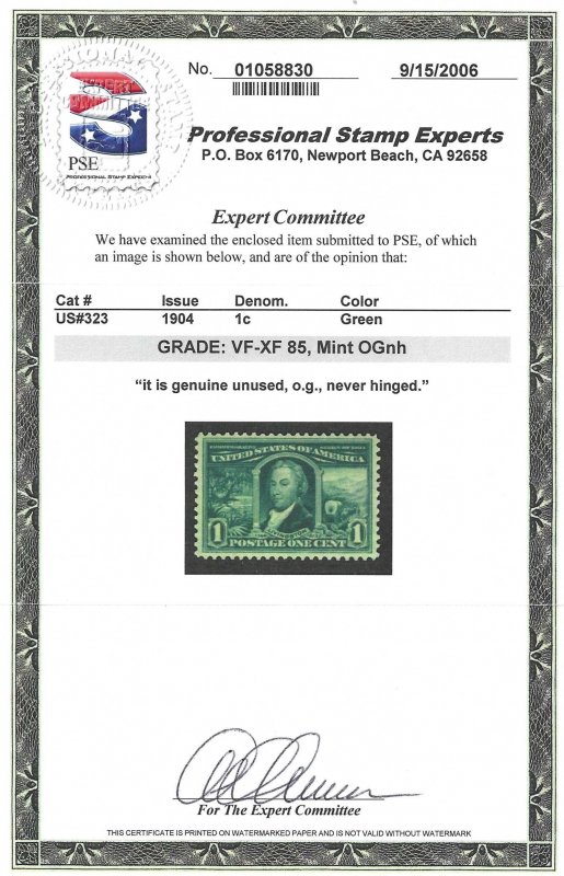 323 MNH VF-XF PSE 85