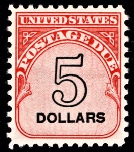 US J101 MNH VF $5 Dollar  Postage Due - Shiny Gum