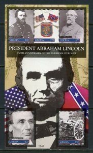 LIBERIA  ABRAHAM LINCOLN  150th ANNIVERSARY OF THE  CIVIL WAR  SHEET II  MINT NH