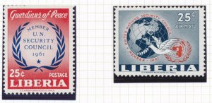 Liberia Scott 395-396, C130, C132  Mint Not Hinged