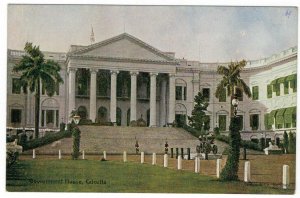 Postcard India 1920 Calcutta Government House Palace Governor Cannon Guard