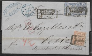 North German Confederation: 1868 Nice Cover Stettin - France