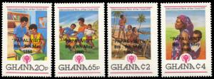 Ghana 719-722, MNH, Visit of Pope John Paul II