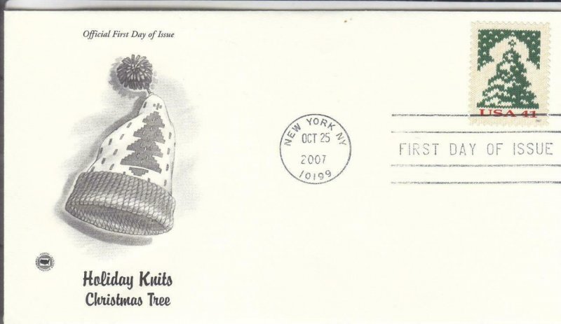 2007, Holiday Knits-Christmas Tree, PCS, FDC (E8012)