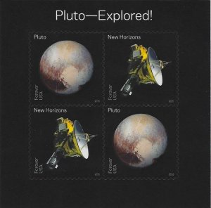 Pluto-Explored! Souvenir Sheet of 4  -  Postage Stamps Scott 5078