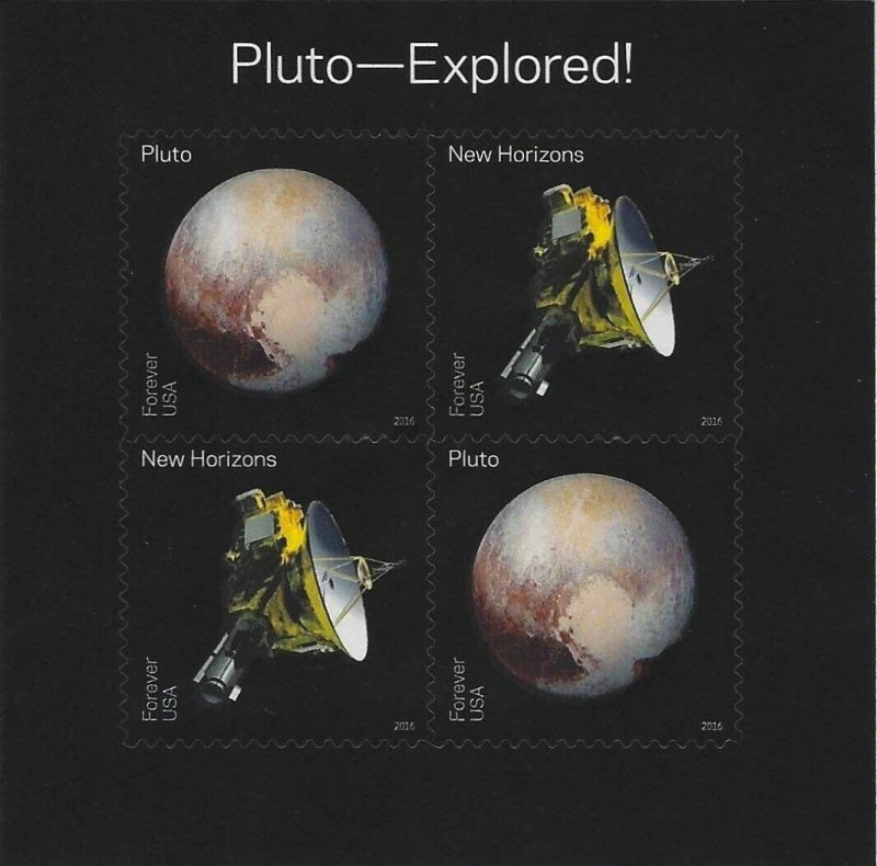 Pluto-Explored! Souvenir Sheet of 4  -  Postage Stamps Scott 5078