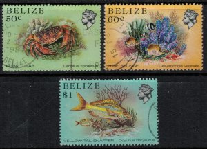 Belize #708-9,11  CV $5.25  Marine life