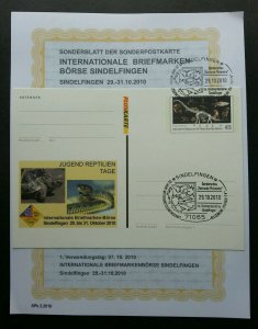 Germany Dinosaurs 2010 Prehistoric (postcard on info sheet *preprint stamp *rare