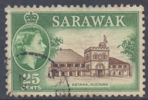 Sarawak Scott 206 - SG197, 1955 Elizabeth II 25c used