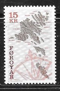 Faroe  Islands #377 15k  Map  (MNH) CV$3.75