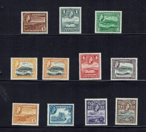 Antigua: 1953 Queen Elizabeth definitive, short set to 24c  MLH.