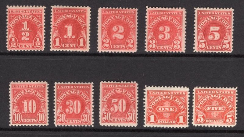 USA 1930 Complete Postage Due Set - See Description - SC# J69-J78  (ref# 204277)