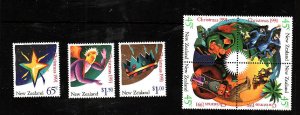 New Zealand-Sc#1058-64-unused NH set-Christmas-1991-id7-