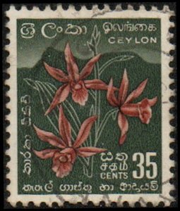 Ceylon 351 - Used - 35c Star Orchid (1958) (cv $0.40)