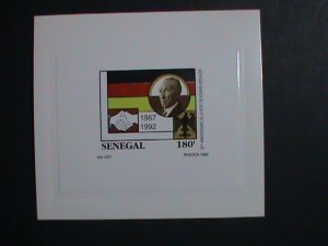 ​SENEGAL STAMP:1992-SC#1026 HANDS CLASPED- KONRAD ADENAUER DELUXE PROOF SHEET