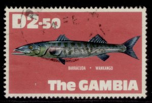 GAMBIA QEII SG282, 1971 2d 50 Great Barracuda, FINE USED.