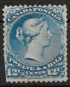 CANADA SG60 1868-71 12½c BRIGHT BLUE MINT - TRIMMED PERFS - SPACEFILLER