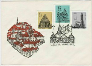 Lithuania 1993 Town Illustration Buildings Stamps FDC Cover Ref 29597