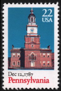 SC#2337 22¢ Constitution Bicentennial: Pennsylvania Single (1987) MNH