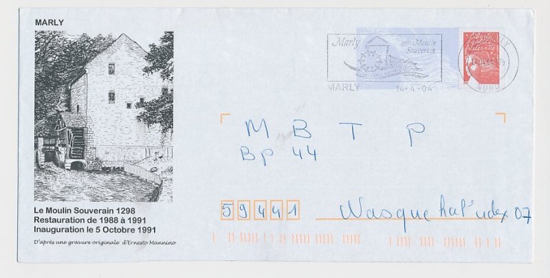 Postal stationery / PAP France 2004 Watermill - Marly