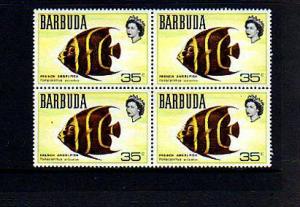 BARBUDA - 1969 - QE II -  ANGELFISH - MINT - BLOCK OF 4