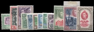British Honduras #115-126 Cat$80, 1938 George VI, complete set, lightly hinge...