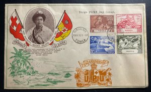 1949 Nukualofa Tonga Toga First Day Cover FDC Universal Postal Union Anniversary