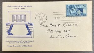 938 Unknown designer cachet Texas Statehood 100th Anniversary FDC 1945