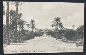 1908 Khartoum Sudan RPPC Postcard Cover To England Gordon’s Statue & Palace