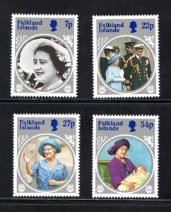 Falkland Islands SC #420-3  VF, MNH, Queen Mother Birthday, CV $3.35 ... 1930250