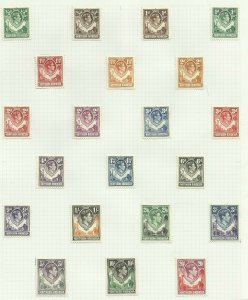 Northern Rhodesia 1938 Set of 21, Sg 25-45, Hinged to page, M/M {C/P-16}