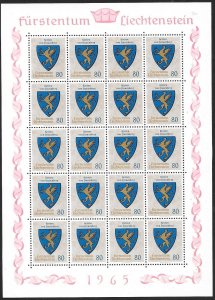 LIECHTENSTEIN (80) All different Sheets of stamps ALL Mint Never Hinged