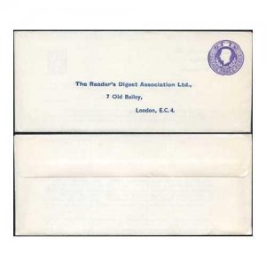 ES71 KGVI 3d Violet Stamped To Order Envelope Mint Readers Digest