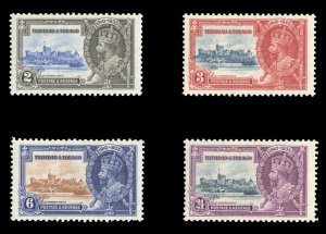 Trinidad and Tobago #43-46 Cat$18.60, 1935 Silver Jubilee, set of four, hinged