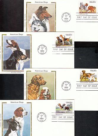 U.S. 2098-2101 Dogs set of 4 (Colorano) U/A FDC 