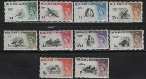 FALKLAND ISLANDS  128-137   MNH SHORT SET