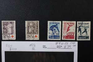 1931-1937 Finland Semi-Postal Bundle Several Different Sets Used